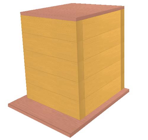 ミツバチの巣箱　立体図