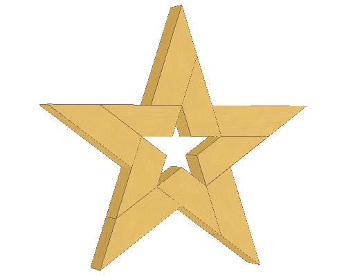 五角星の飾り　立体図