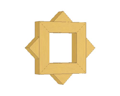 八角星の飾り２　立体図